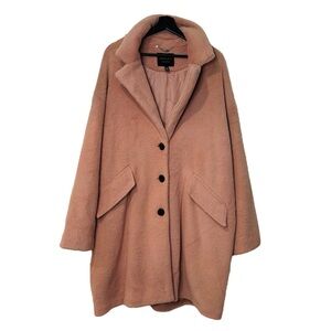 NWT Sanctuary Blush Pink Women's Oversized Soft Teddy Pea Coat
